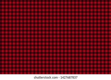 Red Black Lumberjack plaid seamless pattern. Texture for plaid, tablecloths, clothes, shirts, dresses, paper, bedding, blankets, quilts and other textile products. Vector EPS 10