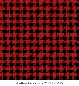 Red Black Lumberjack plaid seamless pattern. Buffalo Check Patterns. Red and Black. Hipster Style Backgrounds. Vector Pattern Swatches made with Global Colors.