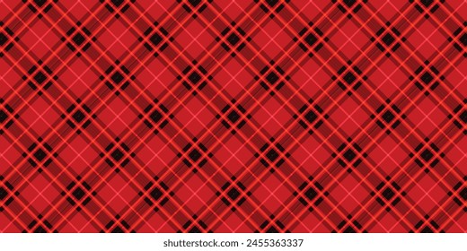 Red Black Lumberjack plaid seamless pattern