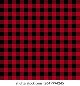 Red and black lumberjack plaid seamless pattern