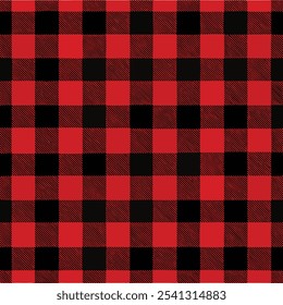 Red and Black Lumberjack seamless pattern. Buffalo Check Texture for clothes, Textile Design, Packaging Design, Digital Art, Social Media Graphics. Buffalo Plaid