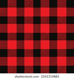 Red and Black Lumberjack seamless pattern. Buffalo Check Texture for clothes, Textile Design, Packaging Design, Digital Art, Social Media Graphics. Buffalo Plaid