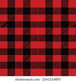 Red and Black Lumberjack seamless pattern. Buffalo Check Texture for clothes, Textile Design, Packaging Design, Digital Art, Social Media Graphics. Buffalo Plaid