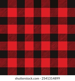 Red and Black Lumberjack seamless pattern. Buffalo Check Texture for clothes, Textile Design, Packaging Design, Digital Art, Social Media Graphics. Buffalo Plaid