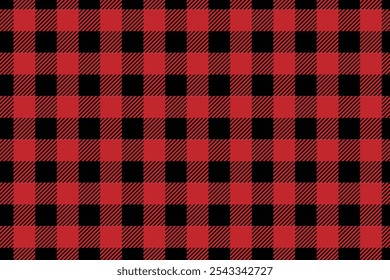 Red and Black Lumberjack seamless pattern. Buffalo Check Texture for clothes, Textile Design, Packaging Design, Digital Art, Social Media Graphics. Buffalo Plaid