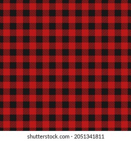Red and black lumberjack seamless squares pattern. Pattern for fabric clothing, texture for textiles products. Vector illustration.