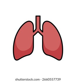 A red and black lungs icon vector