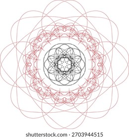 rote und schwarze Mandala-Design nach Illustrator-Vektormodus 