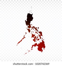 Red and black map polygonal-Philippines map. Multicolored country map in geometric triangle style for your infographics and earth template for website. Vector illustration eps 10.