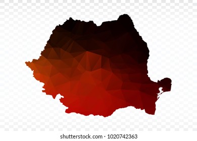 Red and black map polygonal-Qatar map. Multicolored country map in geometric triangle style for your infographics and earth template for website. Vector illustration eps 10.