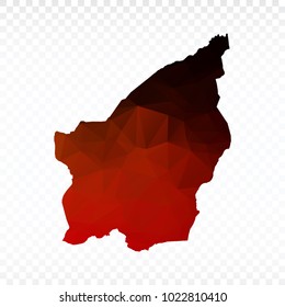 Red and black map polygonal-San Marino map. Multicolored country map in geometric triangle style for your infographics and earth template for website. Vector illustration eps 10.