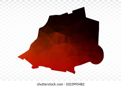 Red and black map polygonal-Vatican City map. Multicolored country map in geometric triangle style for your infographics and earth template for website. Vector illustration eps 10.
