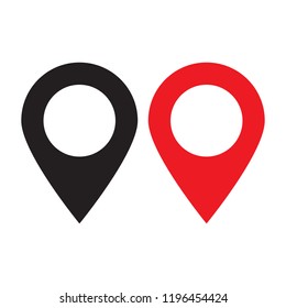 Red And Black Maps Pin. Location Map Icon. Location Pin. Pin Icon Vector.