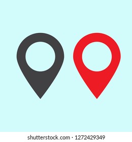 Red and black maps pin. Location map icon. Location pin. Pin icon vector.