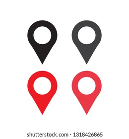 Red and black maps pin. Location map icon. Location pin. Pin icon vector.