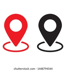 Red And Black Maps Pin. Location Map Icon. Location Pin. Pin Icon Vector.