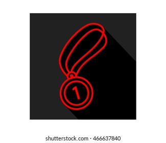 red black medal icon sports equipment tool utensil image vector