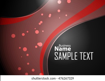 Red black metal abstract background for business card, banner or template. Background with waves. Illustration of abstract background with bright element