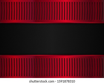 Red and black metal background. Abstract vector illustration