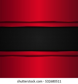 Red and black metal background. Abstract vector illustration