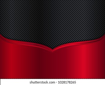 Red and black metallic background. Abstract vector illustration