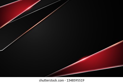 red black metallic frame layout design tech sports concept abstract background eps 10 vector