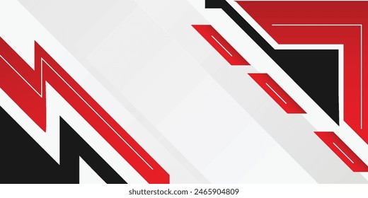 Red and black minimal geometric tech white background vector