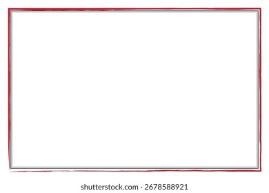Red and Black Minimalist Grunge Rectangle Certificate Frame Border. 6