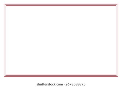 Borda do Quadro de Certificado de Retângulo Minimalista Vermelho e Preto. 13º
