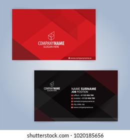 Red and Black modern business card template, Illustration Vector 10