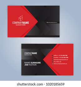 Red and Black modern business card template, Illustration Vector 10