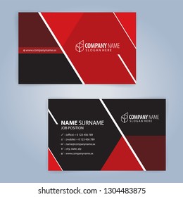 Red and Black modern business card template, Illustration Vector 10