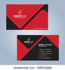 Red And Black Modern Business Card Template, Illustration Vector 10