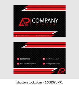 Red and Black modern business card template, Illustration Vector 10