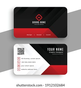 red and black modern business card template