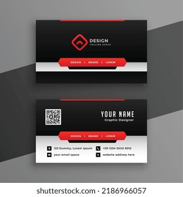 red black modern business card template design