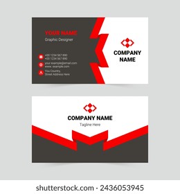 Red and black modern business card template