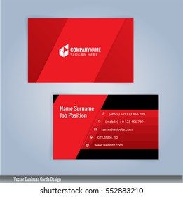 Red and Black modern business card template, Illustration Vector 10