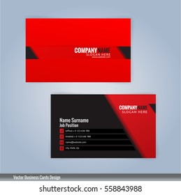 Red and Black modern business card template, Illustration Vector 10