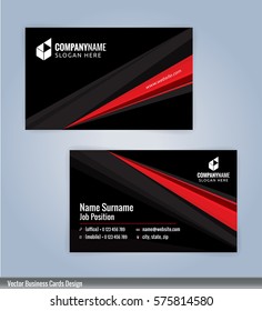 Red and Black modern business card template, Illustration Vector 10