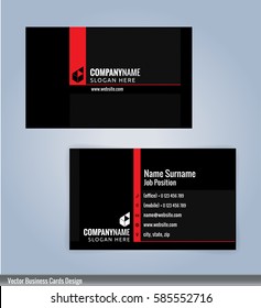 Red and Black modern business card template, Illustration Vector 10