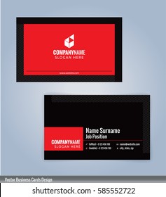 Red and Black modern business card template, Illustration Vector 10