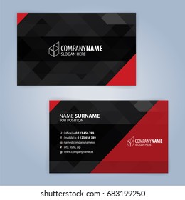 Red and Black modern business card template, Illustration Vector 10
