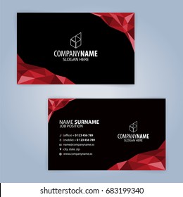 Red and Black modern business card template, Illustration Vector 10