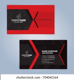 Red And Black Modern Business Card Template, Illustration Vector 10