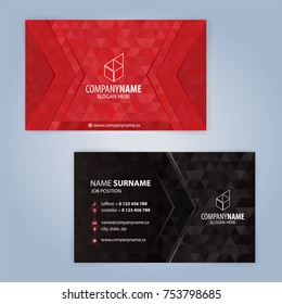 Red and Black modern business card template, Illustration Vector 10