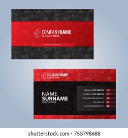 Red and Black modern business card template, Illustration Vector 10