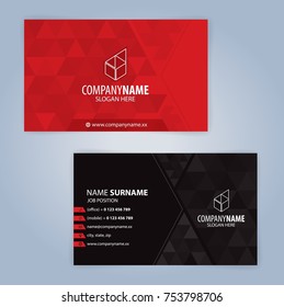 Red and Black modern business card template, Illustration Vector 10