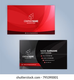 Red and Black modern business card template, Illustration Vector 10