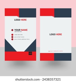 Red and Black modern and creative business card design template, Illustration Vector 10 two sided card